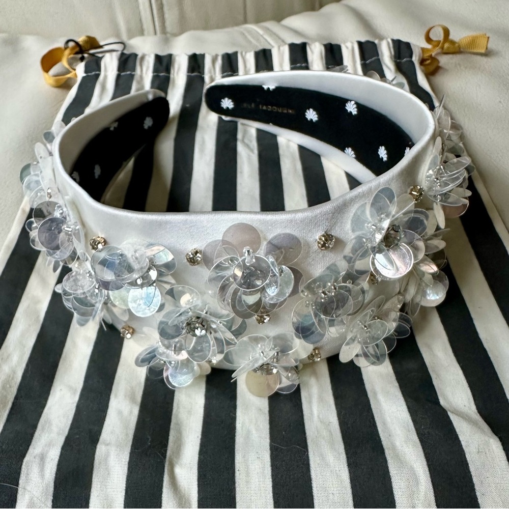 Lele Sadoughi White Floral Embellished Headband